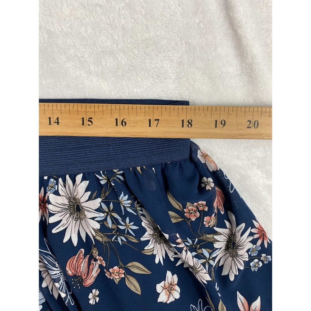 2/$30 Torrid Chiffon Midi Skirt Women Sz 2X Blue Floral Flare Cottage Romantic - Picture 7 of 13
